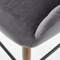 Barová stolička GLAMOUR - tmavo šedá / orech