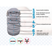 Fusak - šedý s kožušinou