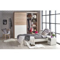 AKCIA: Posteľ LINA 200x90 cm dub sonoma + kvalitný lamelový rošt a matrac BASIC