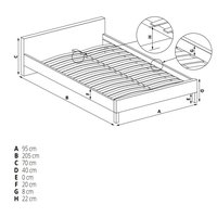 AKCIA: Posteľ LINA 200x90 cm dub sonoma + kvalitný lamelový rošt a matrac BASIC