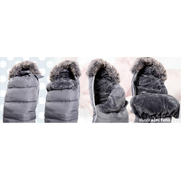 Fusak - šedý s kožušinou