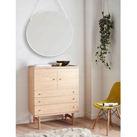 Okrúhle zrkadlo na pásku LOFT 70 cm - biele