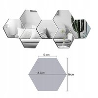 Nalepovacie zrkadlové šesťuholníky 18,3x16 cm - 8 ks