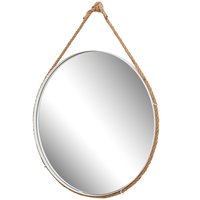 Okrúhle zrkadlo na povrazu LOFT 60 cm - biele