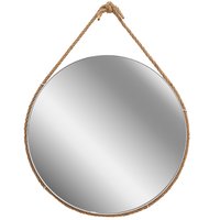 Okrúhle zrkadlo na povrazu LOFT 60 cm - biele