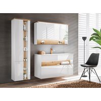 Kúpeľňová závesná skrinka pod umývadlo HAVANA biela 60 cm s LED osvetlením