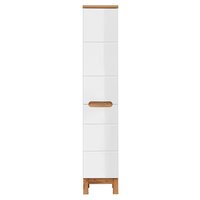 Kúpeľňová stojaca skrinka BALI biela - vysoká s košom na bielizeň