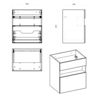 Kúpeľňová závesná skrinka pod umývadlo HAVANA biela 60 cm s LED osvetlením