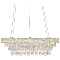 Stropné LED krištáľové svietidlo PLATON longer - 102W - s ovládačom