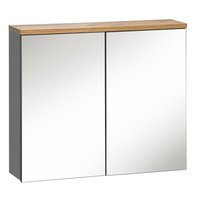 Kúpeľňová závesná skrinka BALI šedá so zrkadlom 80 cm