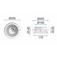 Stropné LED krištáľové svietidlo PLATON single circle - 8W