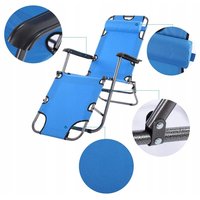 Záhradné rozkladacie lehátko GRAVI modré s vankúšikom