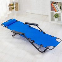 Záhradné rozkladacie lehátko GRAVI modré s vankúšikom
