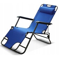 Záhradné rozkladacie lehátko GRAVI modré s vankúšikom