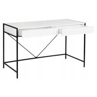 Písací stôl INDUSTRIAL so zásuvkami - biely / čierny