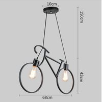 Stropné svietidlo BICYCLE - v tvare bicykla - 68x43 cm