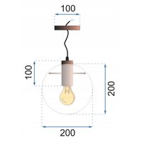 Stropné svietidlo Lassa čierne - kov / sklo - 20 cm