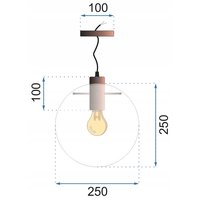 Stropné svietidlo Lassa čierne - kov / sklo - 25 cm