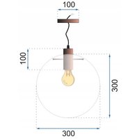 Stropné svietidlo Lassa čierne - kov / sklo - 30 cm