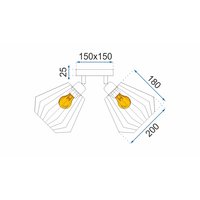 Stropné svietidlo DIAMOND - 2 svietidlá na kĺbe