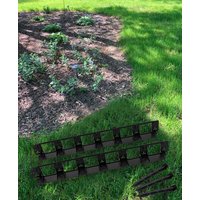 Záhradný obrubník s kolíkmi - čierny - 24 ks - 436 cm