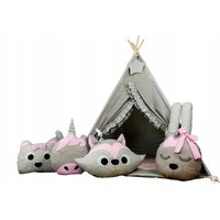 Detský stan TEEPEE (TÍPÍ) LUXURY s doplnkami - RUŽOVÁ ZOO