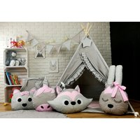 Detský stan TEEPEE (TÍPÍ) LUXURY s doplnkami - RUŽOVÁ ZOO