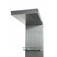 Sprchový rohový panel TOLEDO 4v1 - s výtokom do vane - INOX