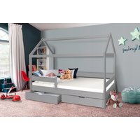Detská Domčekové posteľ KIDS SAFARI - sivá 200x90 cm