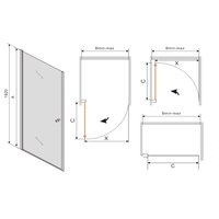 Sprchové dveře MAXMAX PRETORIA 70 cm - GRAFIT