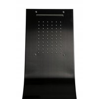 Sprchový rohový panel PIOGGIA 5v1 - s výtokom do vane a policou - čierny matný