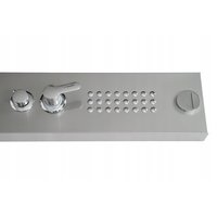 Sprchový rohový panel PIOGGIA 5v1 - s výtokom do vane a policou - chrómový matný
