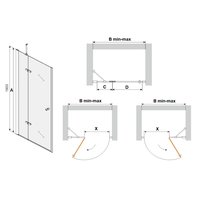 Sprchové dvere maxmax ROMA black 110 cm