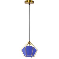 Stropné svietidlo BLUE DIAMOND - kov / sklo - zlaté / modré