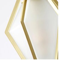 Stropné svietidlo MILKY DIAMOND slim - kov / sklo - zlaté / mliečne