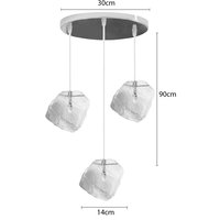Stropné svietidlo 3 ICE - kov / sklo - číre