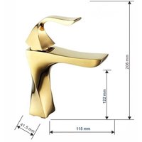 Umývadlová batéria MEXEN ESTRELLA - zlatá - nízka, 72300-50