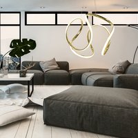 Stropné LED svietidlo TWISTS 60W - zlaté + ovládač