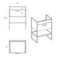 Kúpeľňová stojaci skrinka pod umývadlo LOFT 60 cm