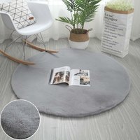 Okrúhly koberec RABBIT - 100 cm - svetlo šedý - imitácia králičie kožušiny
