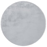 Okrúhly koberec RABBIT - 100 cm - svetlo šedý - imitácia králičie kožušiny