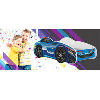 Detská posteľ auto RYAN 140x70 cm - modrá (7)
