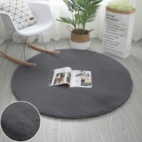 Okrúhly koberec RABBIT - 100 cm - tmavo šedý - imitácia králičie kožušiny
