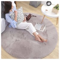 Okrúhly koberec RABBIT - 100 cm - tmavo šedý - imitácia králičie kožušiny