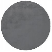 Okrúhly koberec RABBIT - 100 cm - tmavo šedý - imitácia králičie kožušiny