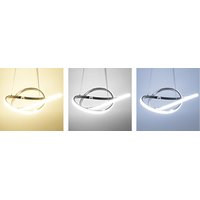 Stropné LED svietidlo RING 40W - strieborné + ovládač - 45x45 cm