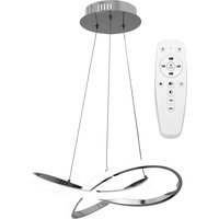 Stropné LED svietidlo RING 40W - strieborné + ovládač - 45x45 cm