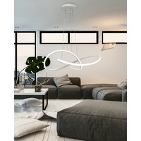 Stropné LED svietidlo RING 50W - biele + ovládač - 52x52 cm