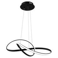 Stropné LED svietidlo RING 50W - čierne + ovládač - 52x52 cm