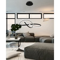 Stropné LED svietidlo RING 50W - čierne + ovládač - 52x52 cm